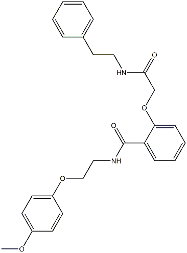 N-[2-(4-methoxyphenoxy)ethyl]-2-{2-oxo-2-[(2-phenylethyl)amino]ethoxy}benzamide Struktur