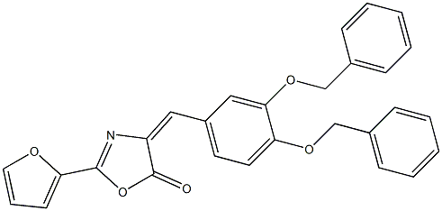 4-[3,4-bis(benzyloxy)benzylidene]-2-(2-furyl)-1,3-oxazol-5(4H)-one Struktur