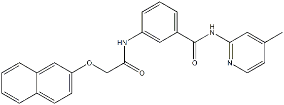 N-(4-methyl-2-pyridinyl)-3-{[(2-naphthyloxy)acetyl]amino}benzamide Struktur