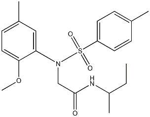 N-(sec-butyl)-2-{2-methoxy-5-methyl[(4-methylphenyl)sulfonyl]anilino}acetamide Struktur