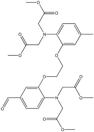 methyl [2-(2-{2-[bis(2-methoxy-2-oxoethyl)amino]-5-formylphenoxy}ethoxy)(2-methoxy-2-oxoethyl)-4-methylanilino]acetate Struktur