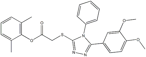 2,6-dimethylphenyl {[5-(3,4-dimethoxyphenyl)-4-phenyl-4H-1,2,4-triazol-3-yl]sulfanyl}acetate Struktur