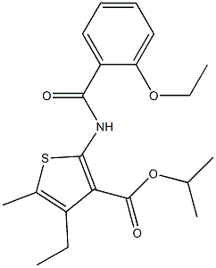 isopropyl 2-[(2-ethoxybenzoyl)amino]-4-ethyl-5-methyl-3-thiophenecarboxylate Struktur