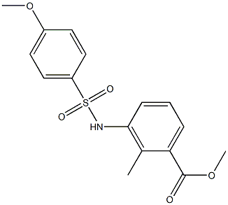 methyl 3-{[(4-methoxyphenyl)sulfonyl]amino}-2-methylbenzoate Struktur