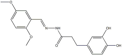 3-(3,4-dihydroxyphenyl)-N'-(2,5-dimethoxybenzylidene)propanohydrazide Struktur