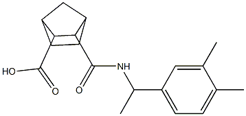 3-({[1-(3,4-dimethylphenyl)ethyl]amino}carbonyl)bicyclo[2.2.1]heptane-2-carboxylic acid Struktur