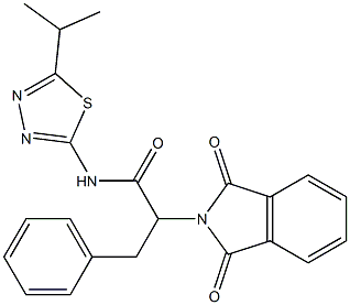 2-(1,3-dioxo-1,3-dihydro-2H-isoindol-2-yl)-N-(5-isopropyl-1,3,4-thiadiazol-2-yl)-3-phenylpropanamide Struktur