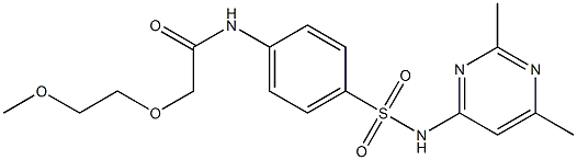 N-(4-{[(2,6-dimethyl-4-pyrimidinyl)amino]sulfonyl}phenyl)-2-(2-methoxyethoxy)acetamide Struktur