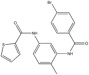 N-(3-{[(4-bromophenyl)carbonyl]amino}-4-methylphenyl)thiophene-2-carboxamide Struktur