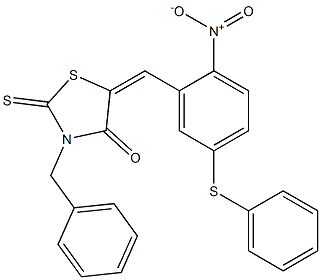 3-benzyl-5-[2-nitro-5-(phenylsulfanyl)benzylidene]-2-thioxo-1,3-thiazolidin-4-one Struktur