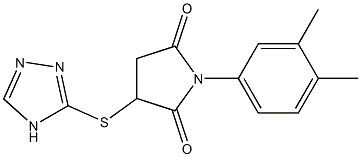 1-(3,4-dimethylphenyl)-3-(4H-1,2,4-triazol-3-ylsulfanyl)-2,5-pyrrolidinedione Struktur