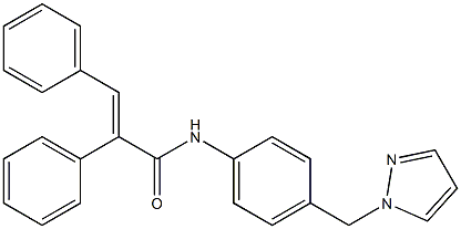 2,3-diphenyl-N-[4-(1H-pyrazol-1-ylmethyl)phenyl]acrylamide Struktur