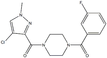 1-[(4-chloro-1-methyl-1H-pyrazol-3-yl)carbonyl]-4-(3-fluorobenzoyl)piperazine Struktur