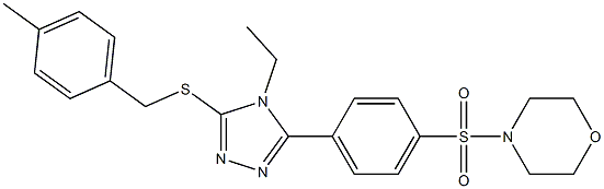 4-ethyl-5-[4-(4-morpholinylsulfonyl)phenyl]-4H-1,2,4-triazol-3-yl 4-methylbenzyl sulfide Struktur