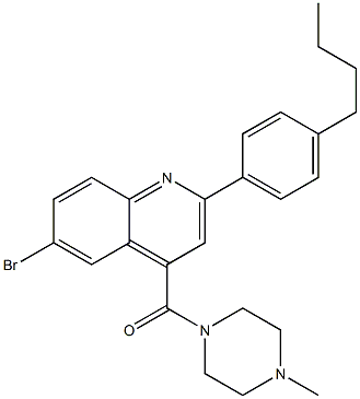 6-bromo-2-(4-butylphenyl)-4-[(4-methyl-1-piperazinyl)carbonyl]quinoline Struktur