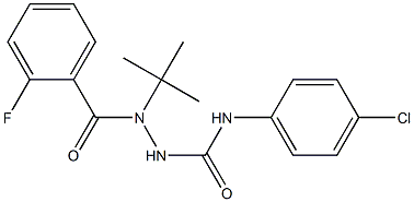 2-tert-butyl-N-(4-chlorophenyl)-2-(2-fluorobenzoyl)hydrazinecarboxamide Struktur