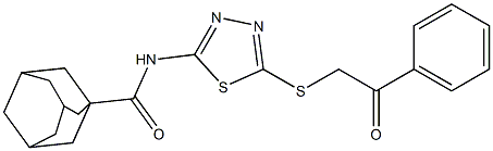 N-{5-[(2-oxo-2-phenylethyl)sulfanyl]-1,3,4-thiadiazol-2-yl}-1-adamantanecarboxamide Struktur