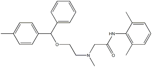 N-(2,6-dimethylphenyl)-2-(methyl{2-[(4-methylphenyl)(phenyl)methoxy]ethyl}amino)acetamide Struktur