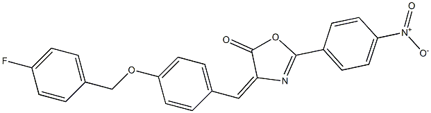 4-{4-[(4-fluorobenzyl)oxy]benzylidene}-2-{4-nitrophenyl}-1,3-oxazol-5(4H)-one Struktur