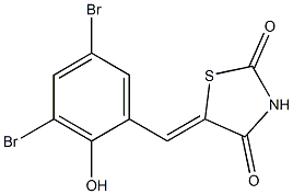 5-(3,5-dibromo-2-hydroxybenzylidene)-1,3-thiazolidine-2,4-dione Struktur