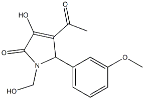 4-acetyl-3-hydroxy-1-(hydroxymethyl)-5-(3-methoxyphenyl)-1,5-dihydro-2H-pyrrol-2-one Struktur