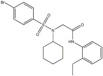 2-[[(4-bromophenyl)sulfonyl](cyclohexyl)amino]-N-(2-ethylphenyl)acetamide Struktur