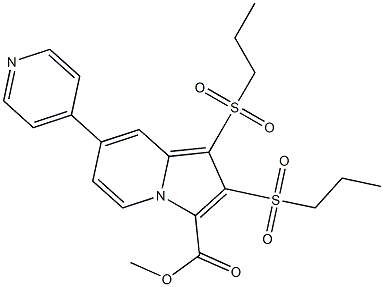 methyl 1,2-bis(propylsulfonyl)-7-(4-pyridinyl)-3-indolizinecarboxylate Struktur