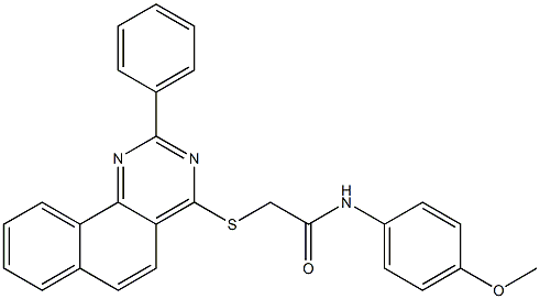 N-(4-methoxyphenyl)-2-[(2-phenylbenzo[h]quinazolin-4-yl)sulfanyl]acetamide Struktur