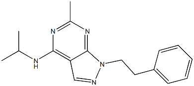 N-isopropyl-N-[6-methyl-1-(2-phenylethyl)-1H-pyrazolo[3,4-d]pyrimidin-4-yl]amine Struktur