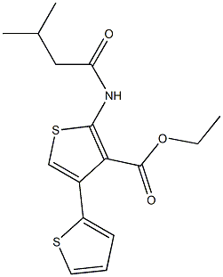 ethyl 2-[(3-methylbutanoyl)amino]-4,2'-bithiophene-3-carboxylate Struktur