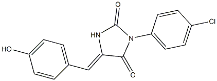 3-(4-chlorophenyl)-5-(4-hydroxybenzylidene)-2,4-imidazolidinedione Struktur