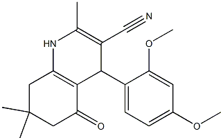 4-(2,4-dimethoxyphenyl)-2,7,7-trimethyl-5-oxo-1,4,5,6,7,8-hexahydro-3-quinolinecarbonitrile Struktur