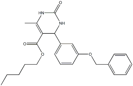 pentyl 4-[3-(benzyloxy)phenyl]-6-methyl-2-oxo-1,2,3,4-tetrahydro-5-pyrimidinecarboxylate Struktur