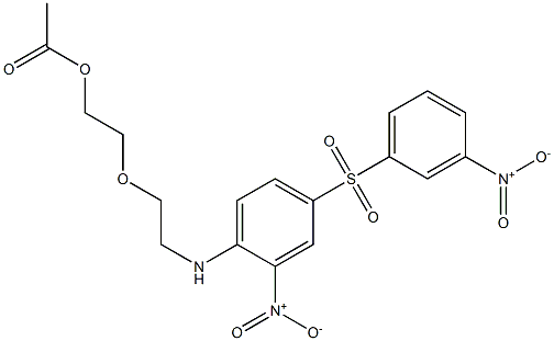 2-{2-[2-nitro-4-({3-nitrophenyl}sulfonyl)anilino]ethoxy}ethyl acetate Struktur