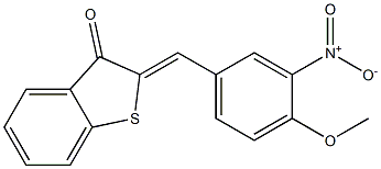 2-{3-nitro-4-methoxybenzylidene}-1-benzothiophen-3(2H)-one Struktur