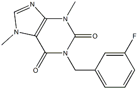 1-(3-fluorobenzyl)-3,7-dimethyl-3,7-dihydro-1H-purine-2,6-dione Struktur