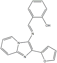 2-({[2-(2-furyl)imidazo[1,2-a]pyridin-3-yl]imino}methyl)phenol Struktur