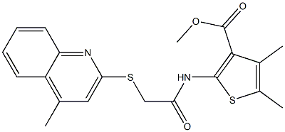 methyl 4,5-dimethyl-2-({[(4-methylquinolin-2-yl)sulfanyl]acetyl}amino)thiophene-3-carboxylate Struktur