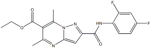 ethyl 2-[(2,4-difluoroanilino)carbonyl]-5,7-dimethylpyrazolo[1,5-a]pyrimidine-6-carboxylate Struktur