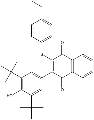 2-(3,5-ditert-butyl-4-hydroxyphenyl)-3-[(4-ethylphenyl)sulfanyl]naphthoquinone Struktur