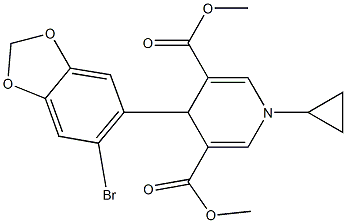 dimethyl 4-(6-bromo-1,3-benzodioxol-5-yl)-1-cyclopropyl-1,4-dihydro-3,5-pyridinedicarboxylate Struktur