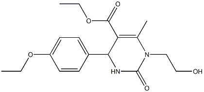 ethyl 4-(4-ethoxyphenyl)-1-(2-hydroxyethyl)-6-methyl-2-oxo-1,2,3,4-tetrahydro-5-pyrimidinecarboxylate Struktur