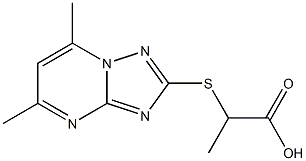 2-[(5,7-dimethyl[1,2,4]triazolo[1,5-a]pyrimidin-2-yl)sulfanyl]propanoic acid Struktur