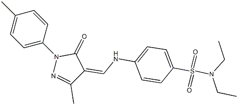 N,N-diethyl-4-({[3-methyl-1-(4-methylphenyl)-5-oxo-1,5-dihydro-4H-pyrazol-4-ylidene]methyl}amino)benzenesulfonamide Struktur