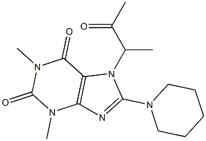 1,3-dimethyl-7-(1-methyl-2-oxopropyl)-8-(1-piperidinyl)-3,7-dihydro-1H-purine-2,6-dione Struktur