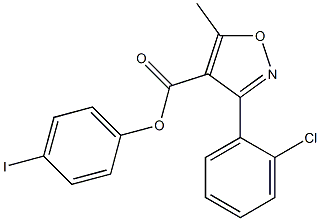 4-iodophenyl 3-(2-chlorophenyl)-5-methyl-4-isoxazolecarboxylate Struktur