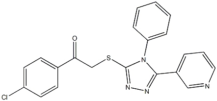 1-(4-chlorophenyl)-2-{[4-phenyl-5-(3-pyridinyl)-4H-1,2,4-triazol-3-yl]sulfanyl}ethanone Struktur