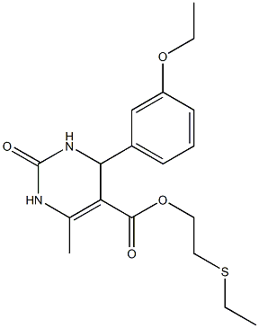 2-(ethylsulfanyl)ethyl 4-(3-ethoxyphenyl)-6-methyl-2-oxo-1,2,3,4-tetrahydro-5-pyrimidinecarboxylate Struktur