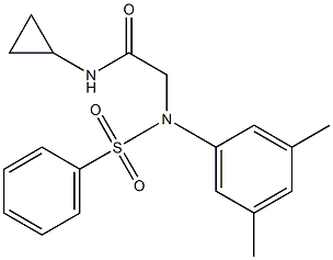 N-cyclopropyl-2-[3,5-dimethyl(phenylsulfonyl)anilino]acetamide Struktur