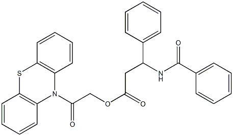 2-oxo-2-(10H-phenothiazin-10-yl)ethyl 3-(benzoylamino)-3-phenylpropanoate Struktur